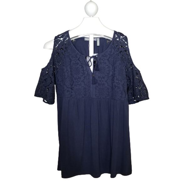 Daniel Rainn Maternity Cold Shoulder Top Large - Picture 1 of 7